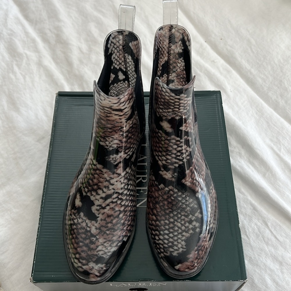 Ralph Lauren Python Snake Print Rain Boots Women’… - image 2